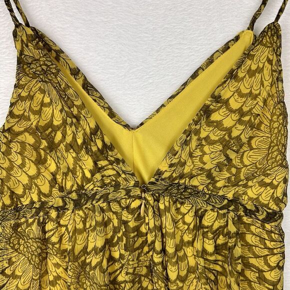 Vila Lille Y2K Babydoll Camisole Top S Lined Yellow Brown Festival Indie Artsy‎ - Picture 5 of 12